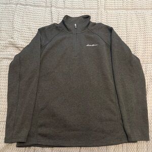 Eddie Bauer Charcoal Quarter-Zip Fleece
